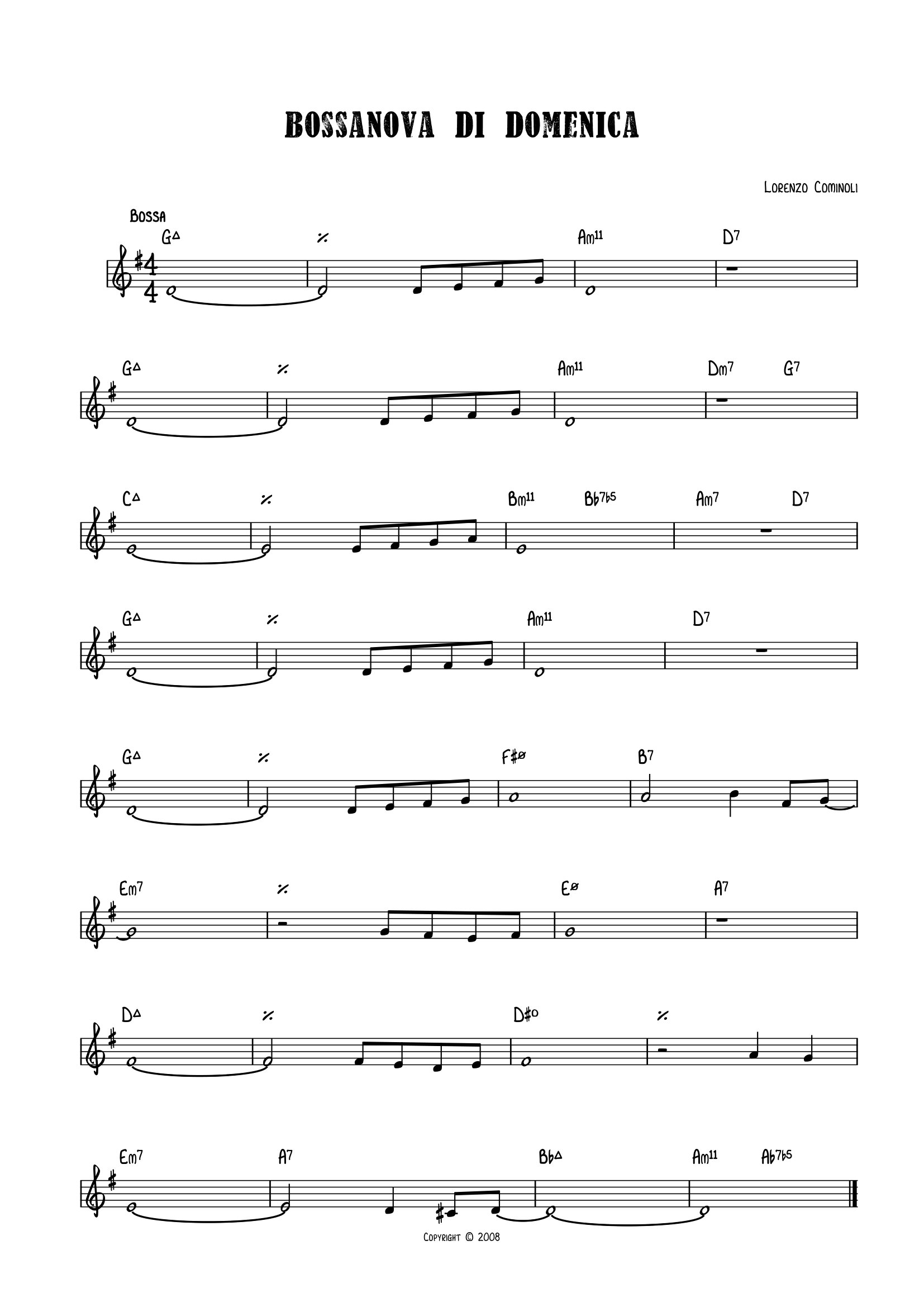 Bossanova di domenica - Lorenzo Cominoli